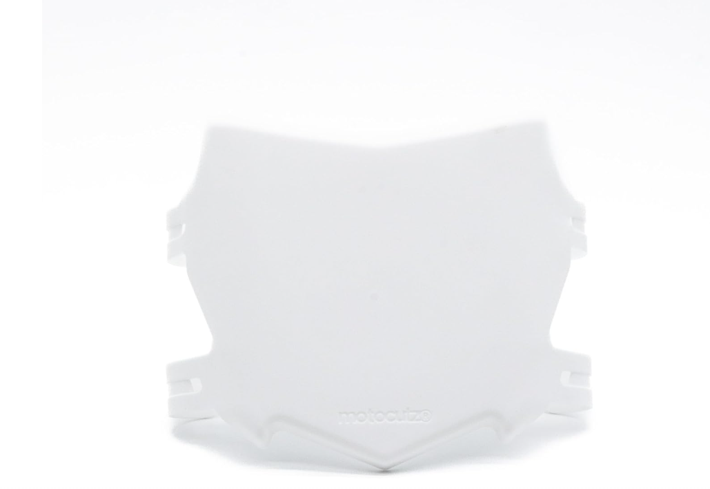 white REAL motocutz plate