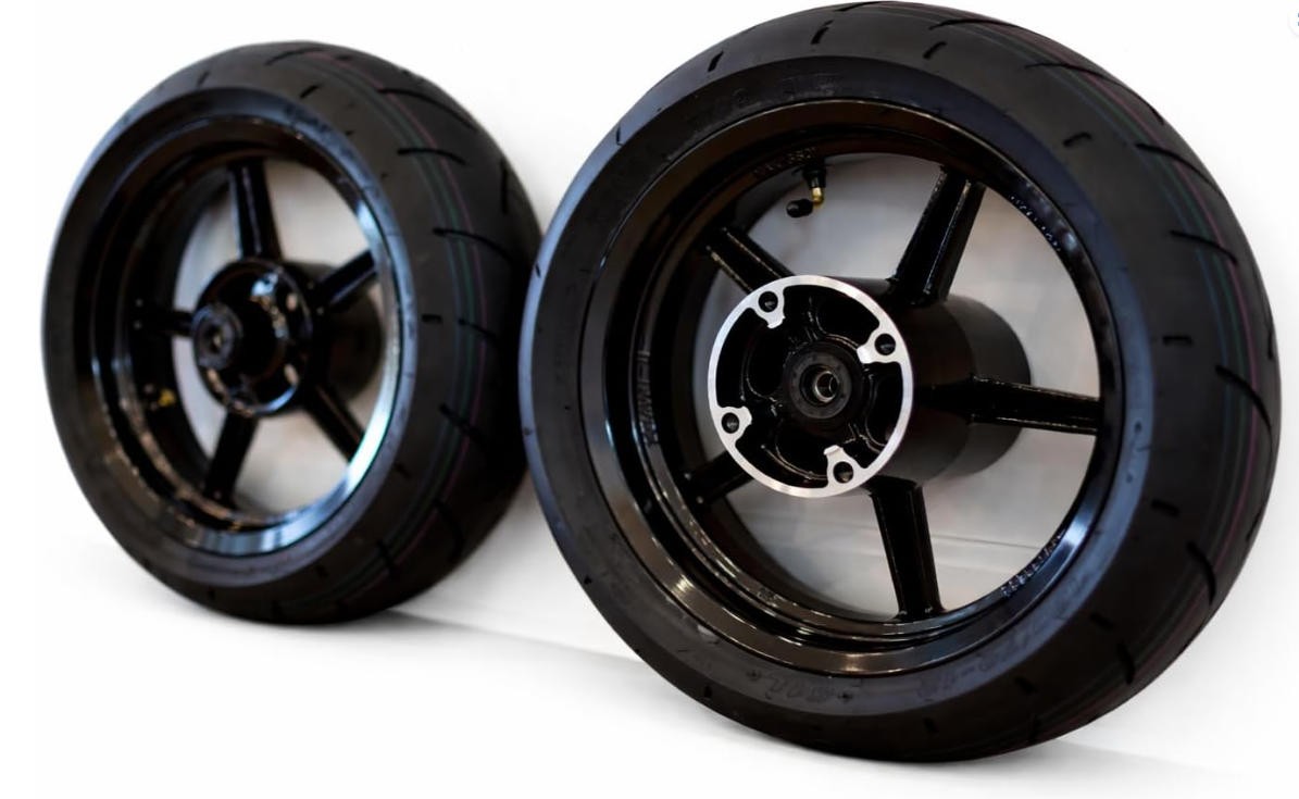 12” Supermoto Wheelset Kit for Tututio Soleil 01 | YOZMA | Heybike | Razor | 110/70-12 Front 120/70-12 Rear | 12x2.5 12x3 Wheels