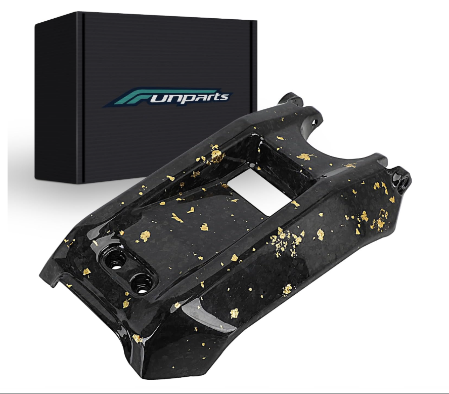 Funparts Surron Battery Cover Carbon Fiber Motorcycle EBike Battery Lid Guards Wrap for Surron Sur Ron Light Bee X/S Electric Dirt Bike Gold