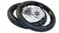 17” CST Light Bee X Supermoto Wheel Kit – Front & Rear Rims with CST Street Tires, Tubes, 203mm Disc Brakes, 42T Sprocket & 420 Chain for Surron Light Bee X